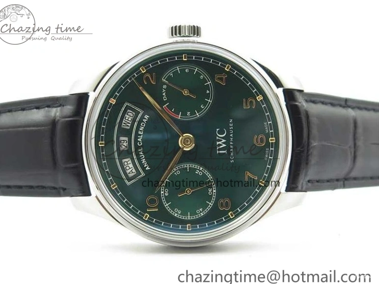 MIROTIME 0212 Portuguese Real PR Real Annual Calendar IW503510 ZF 1:1 Best Edition Green Dial on Black Leather Strap A QuickDry 7097